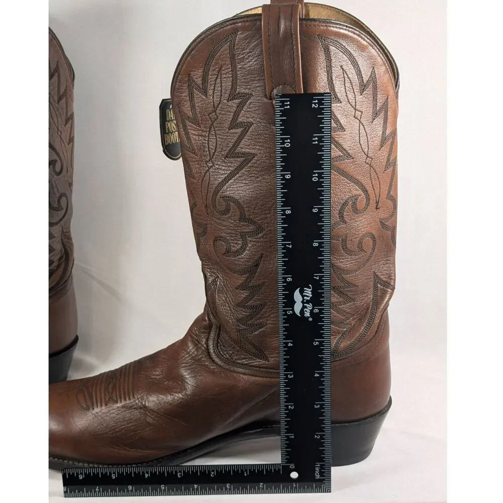 Dan Post Cowboy Boots Men’s 14D Brown Cowhide Leather Western Pointed Toe